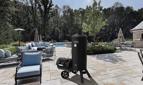 Dyna-Glo signature smoker on patio.