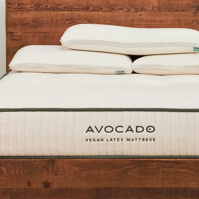 The Avocado Vegan Latex mattress in a bedroom