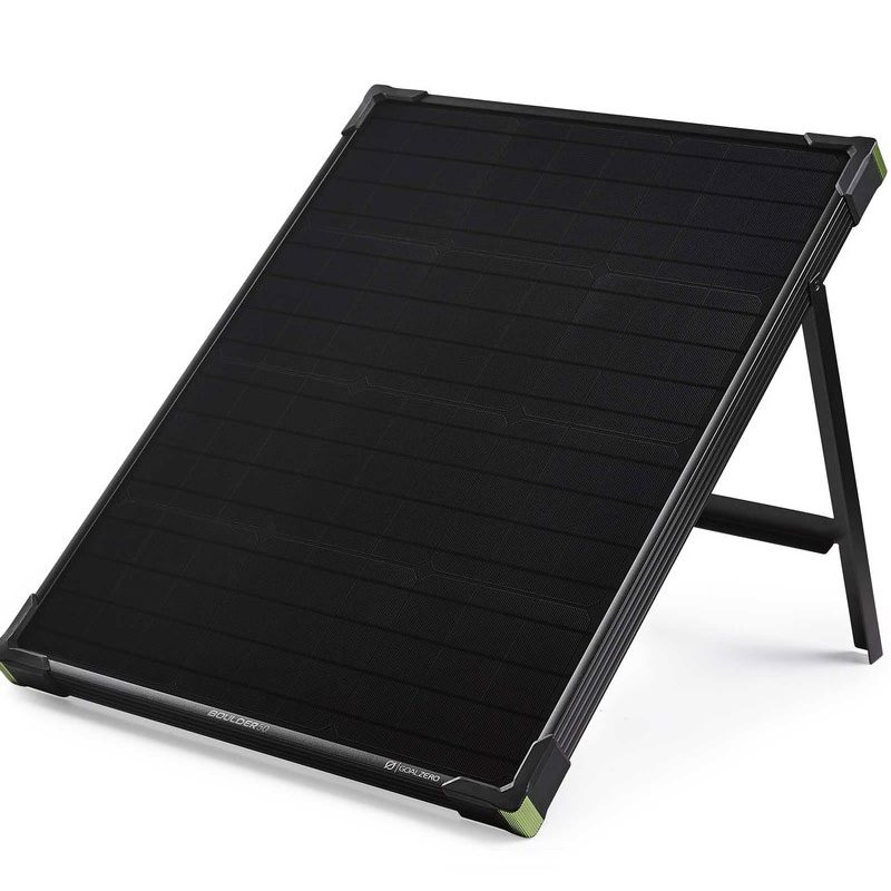 A Goal Zero Boulder 50 Solar Panel on white background.