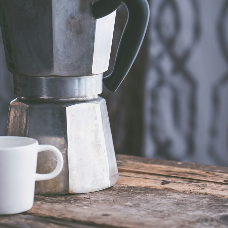 Coffee pot and coffee cup