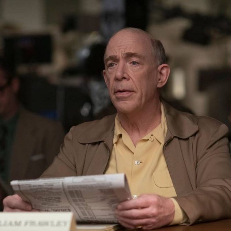 J.K. Simmons holding a newspaper in Being the Ricardos.