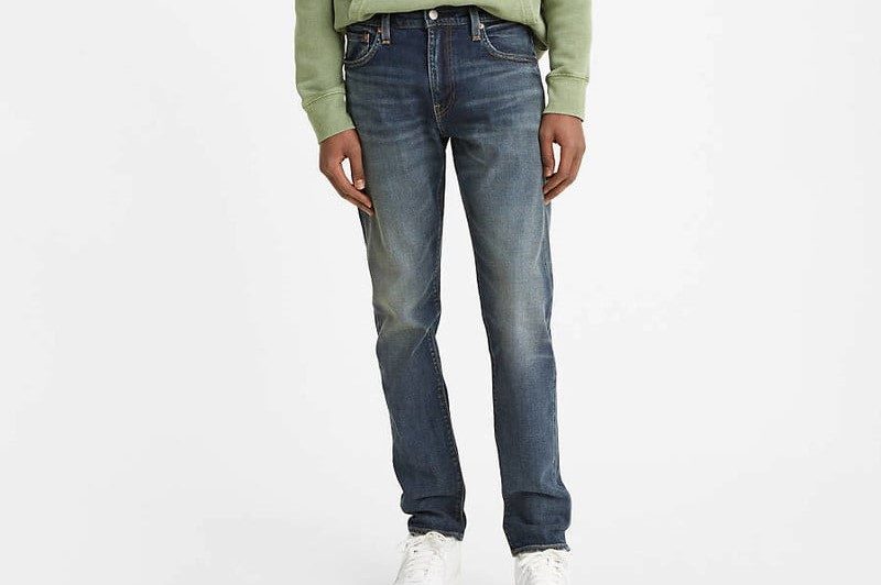 Levis 512 Slim Taper Flex Jeans in Dark Wash.