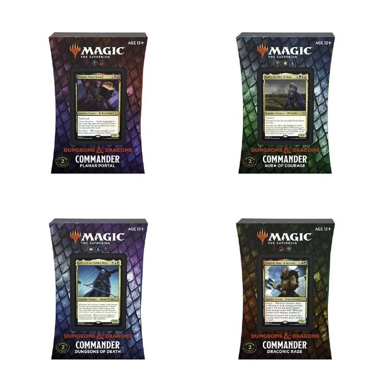 Four Magic The Gathering — Dungeons and Dragons Forgotten Realms Commander Deck Assortment.
