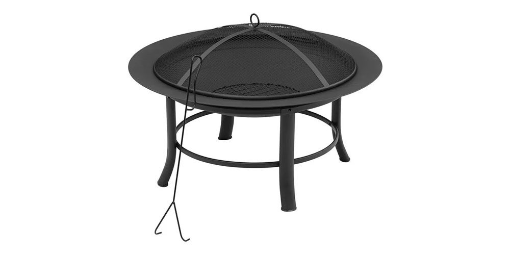 Mainstays 28-inch Fire Pit on a white background.