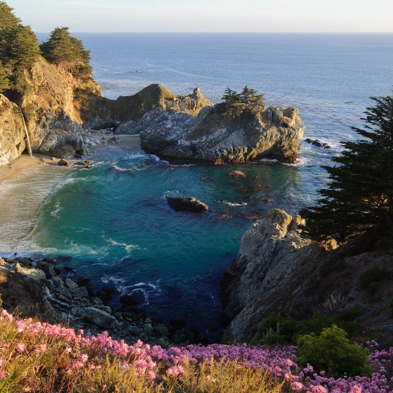 A view of McWay Falls at Julia Pfeiffer Burns State Park in Big Sur, California.