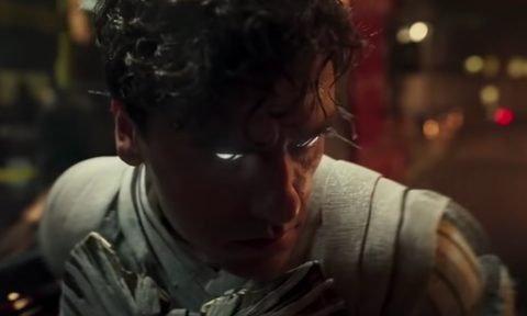 Oscar Isaac as the split-personality character Steven Grant/Marc Spector turning into Moon Knight, now on Disney Plus.