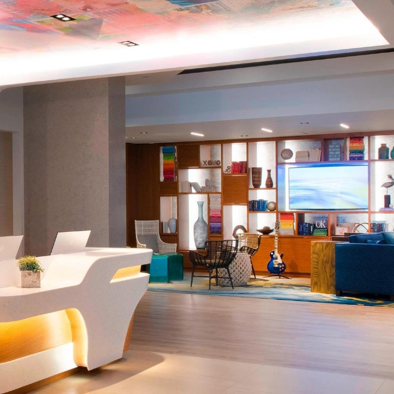 The lobby at the Renaissance Newport Beach hotel in Newport Beach, California.