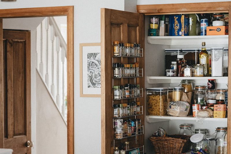 Wooden-designed pantry