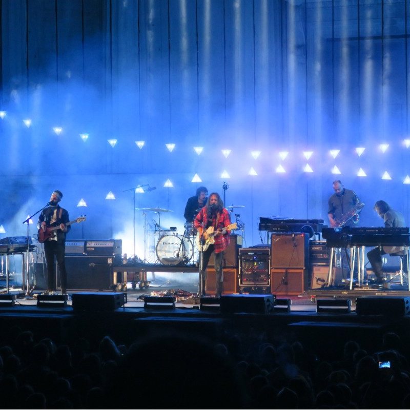 The War on Drugs performing at the Hearst Greek Theatre in October 2017.