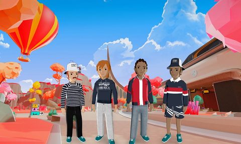 Perry Ellis-sporting model avatars at the first Metaverse Fashion Week.