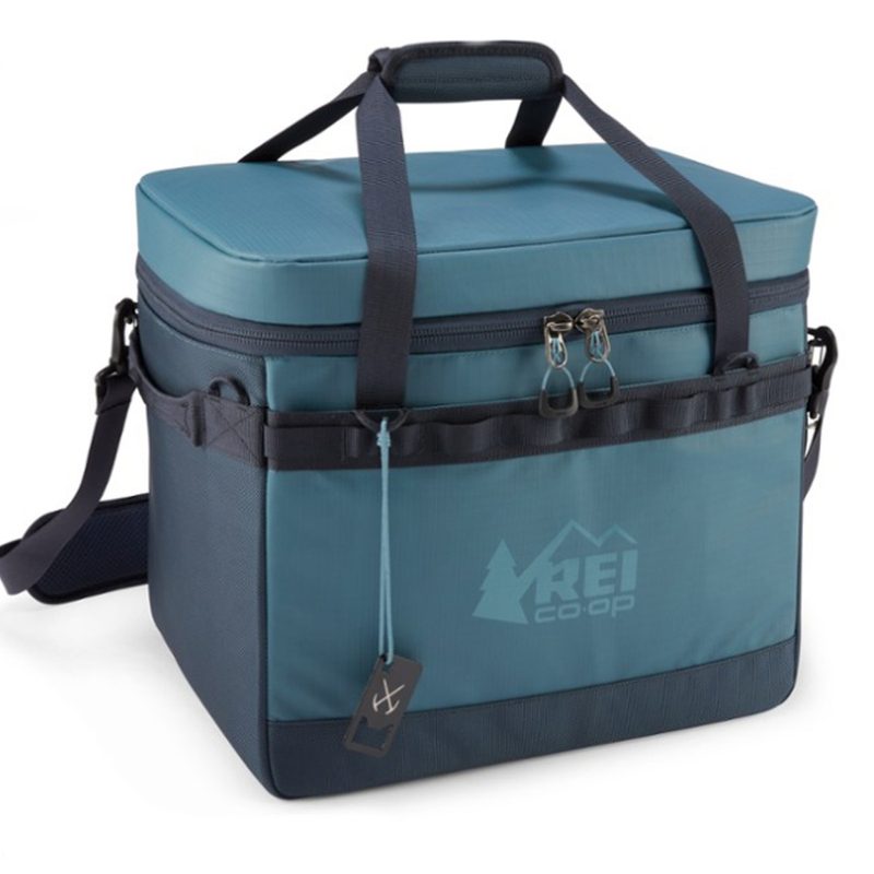 A REI Co-op Cool Haul 24 Cooler in blue.