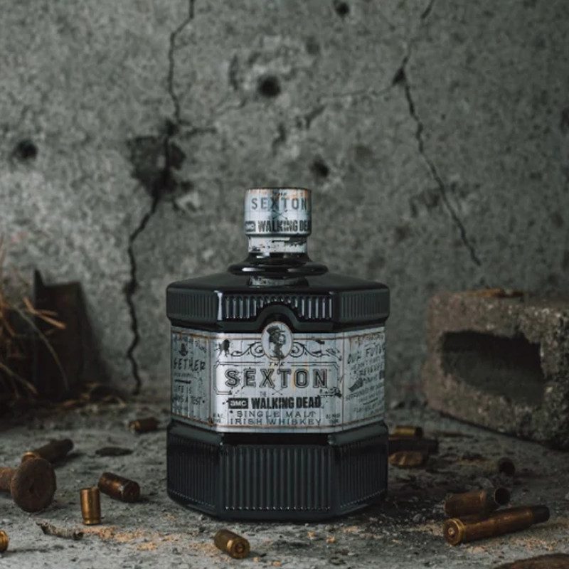 Sexton Single Malt's exclusive 'The Walking Dead' edition commemorative bottle.