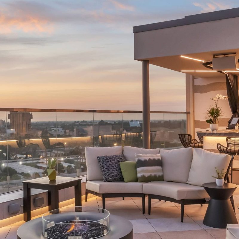The rooftop bar at the JW Marriott Anaheim Resort hotel in Anaheim, California.