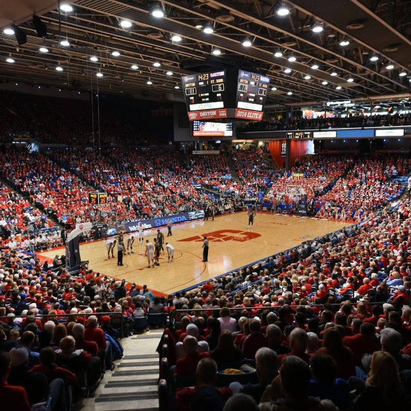 The University of Dayton Arena, which has hosted all First Four games since the round's inception in 2011 (except 2021), and 123 tournament games, the most of any venue.