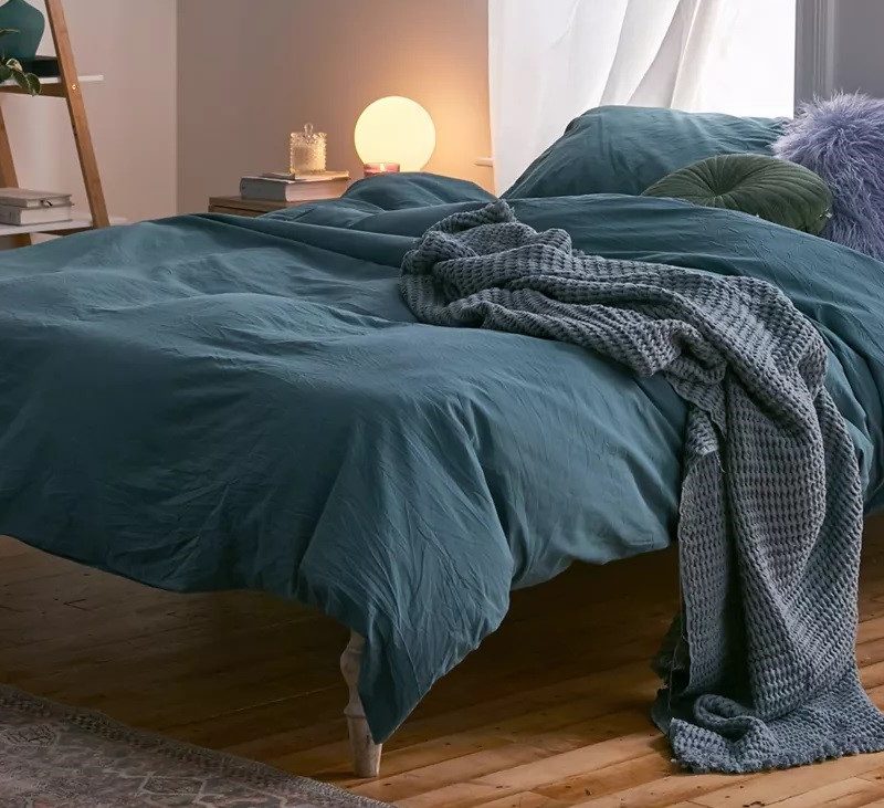 Urban Outfitters Washed Cotton Duvet set in spring colors.