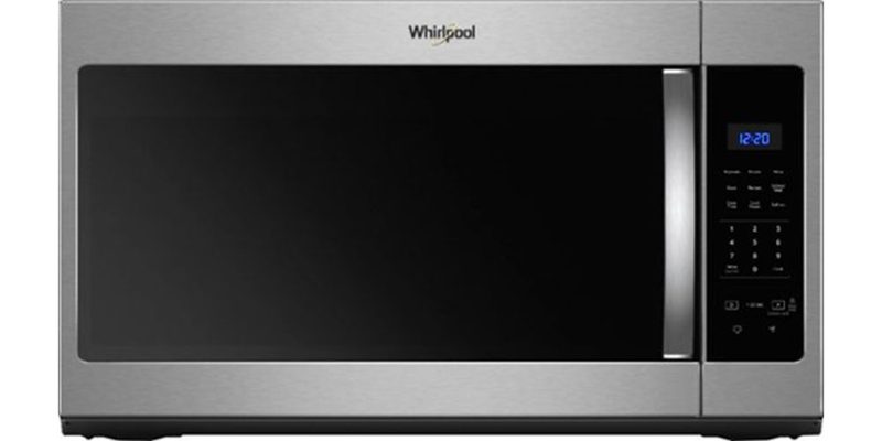 Whirlpool 1.7 Cu. Ft. Over-the-range Microwave on a white background.