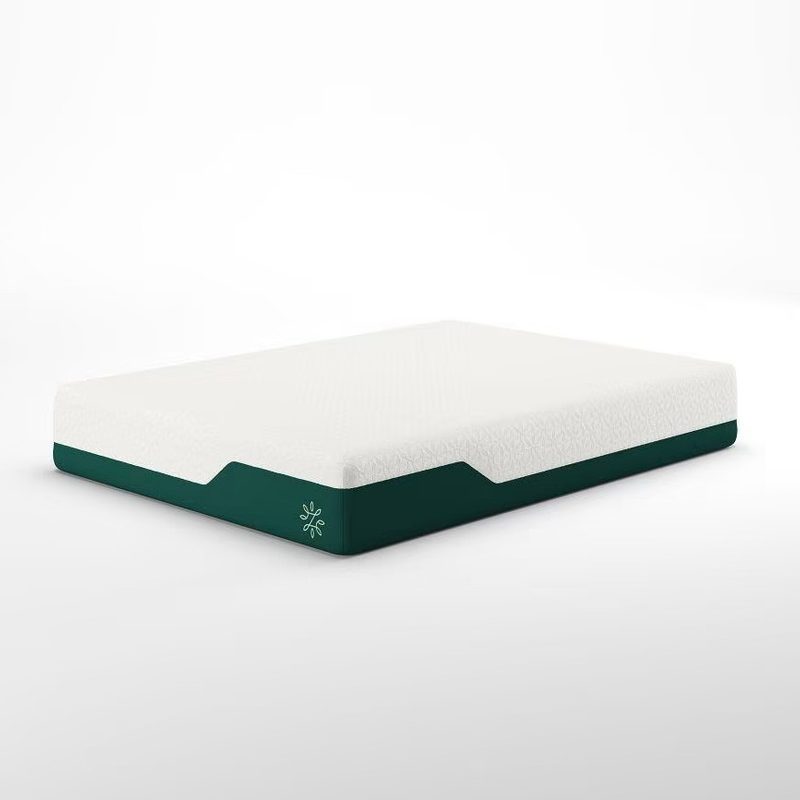 Queen-sized Zinus Cooling Gel Memory Foam Mattress over a white background.