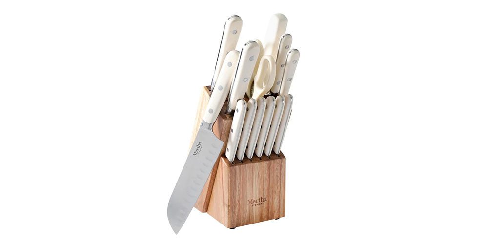 Martha Stewart 14 Piece Knife Block Set on a white background.