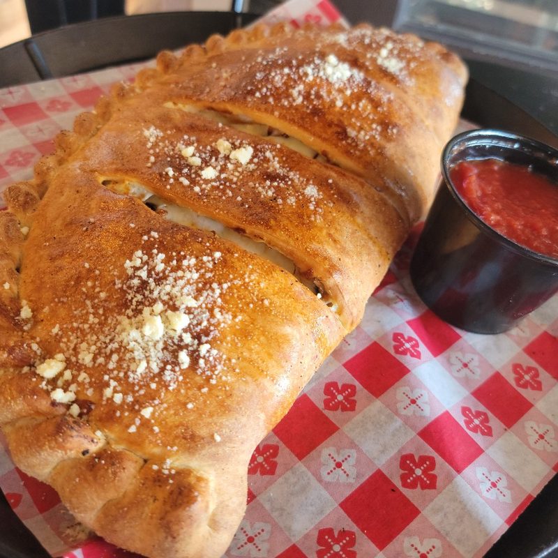 A calzone from Cosentino's Pizza in San Clemente, California.