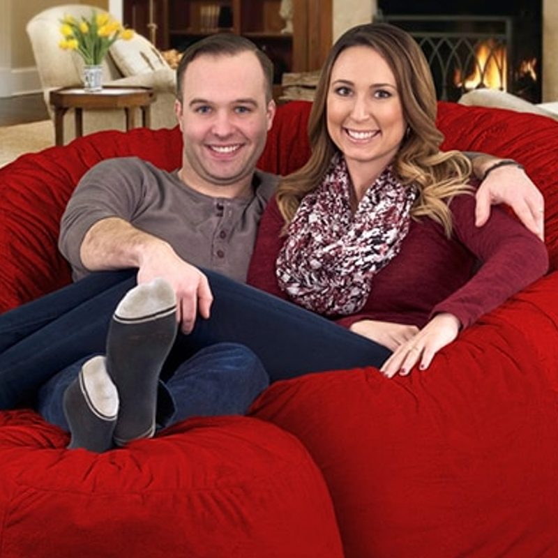 The Ultimate Sack Bean Bag Chair with footrest.
