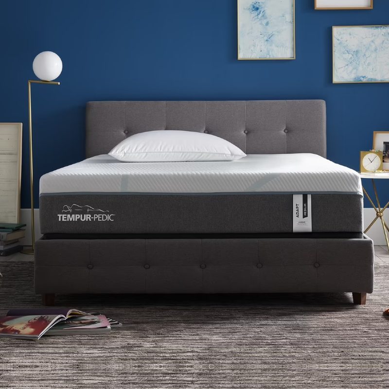 The Tempur-Pedic Tempur-Adapt mattress in a bedroom.