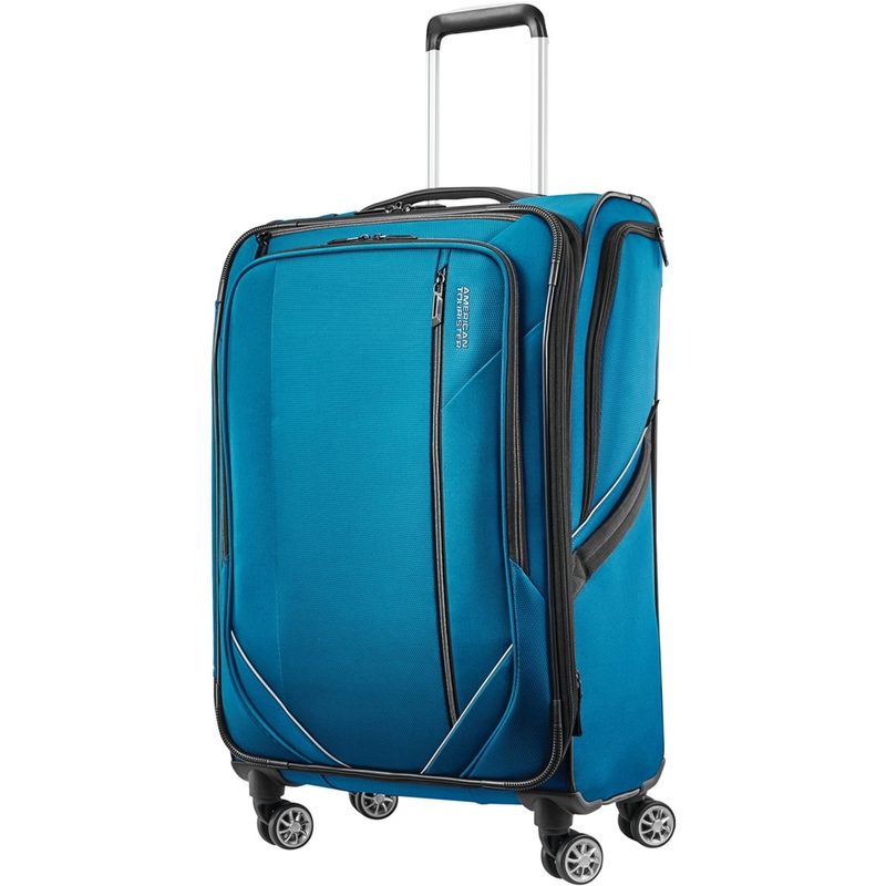 American Tourister - 20-inch Expandable Spinner Suitcase - Teal Blue