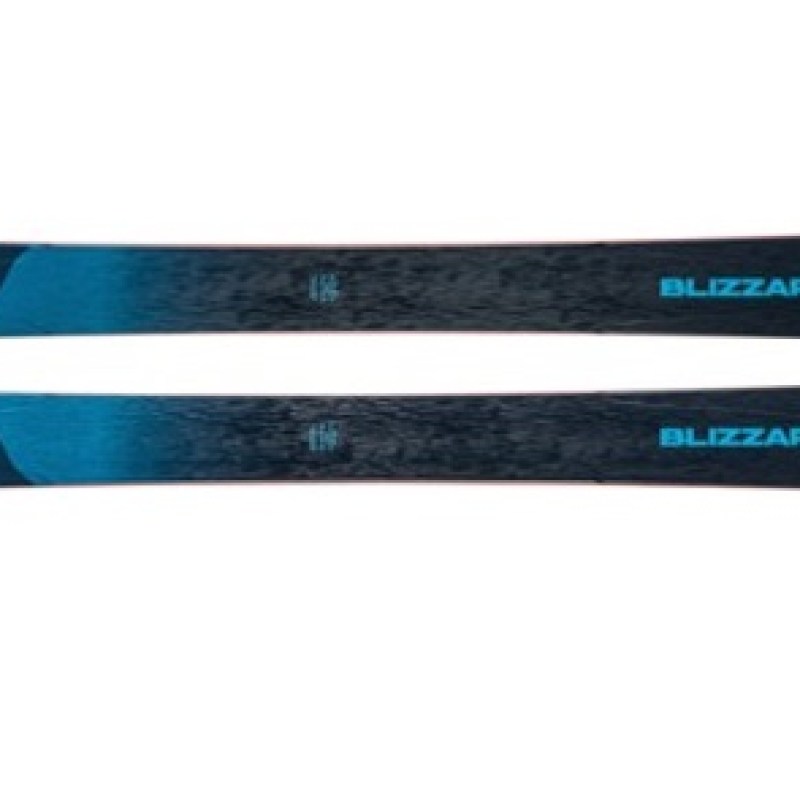 Blizzard Rustler skis in blue and black.