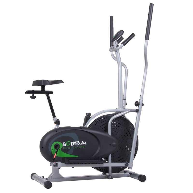 The Body Rider 2-in-1 Fitness Machine with an elliptical trainer and exercise bike, on a white background.