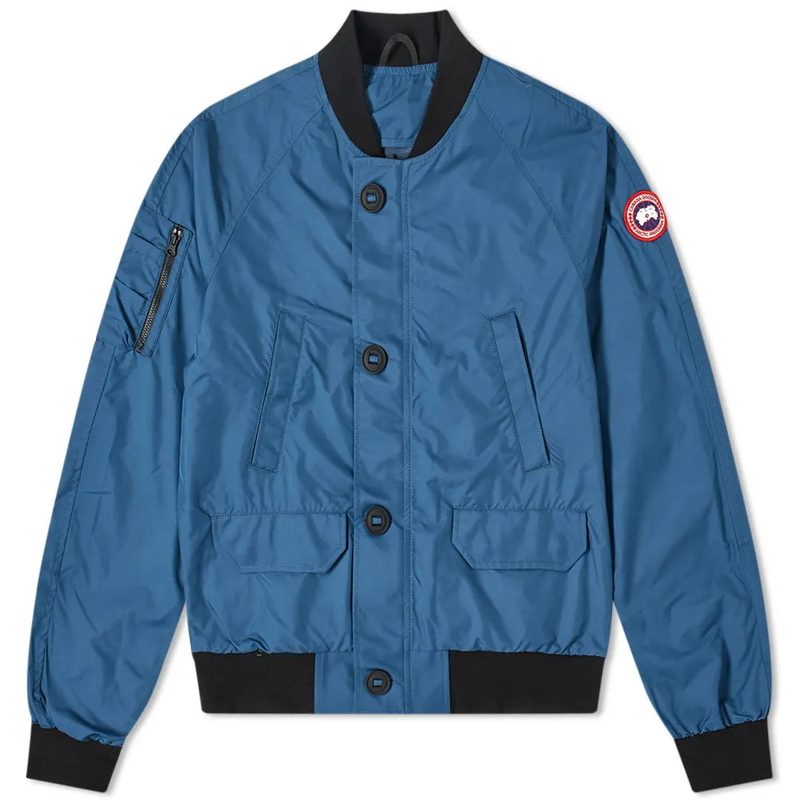 A Canada Goose Faber Bomber in Tempest Blue.