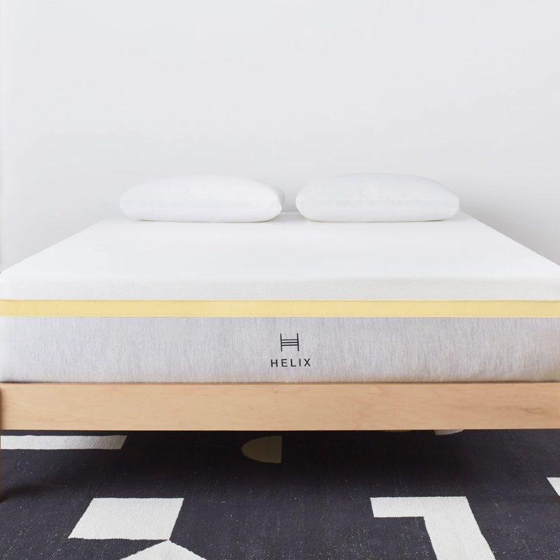The Helix Dawn mattress sits in a bedroom.