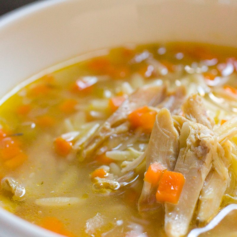 Chicken soup close-up
