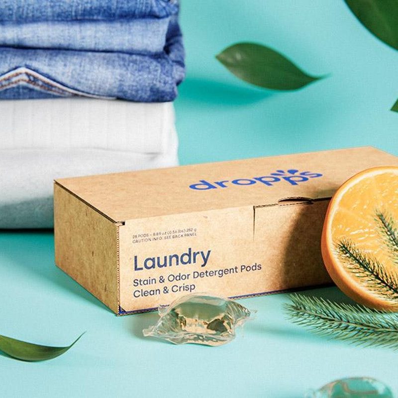 Dropps Laundry Stain & Odor Detergent Pods.