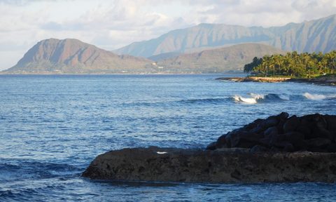 Morning at the beach at Ko Olina in Kapolei, Hawaii.