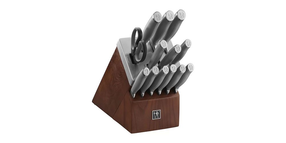 Henckels Modernist 14-piece Self-Sharpening Block Set on a white background.