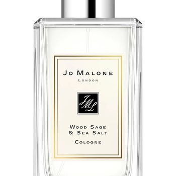 jo malone wood sage and sea salt on a white background.