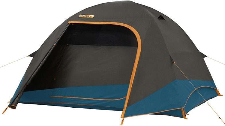 Kelty Discovery 6 Tent with rainfly against a white background