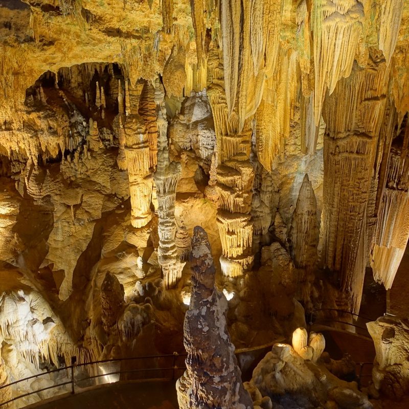 Inside the Luray Caverns in Luray, Virginia.
