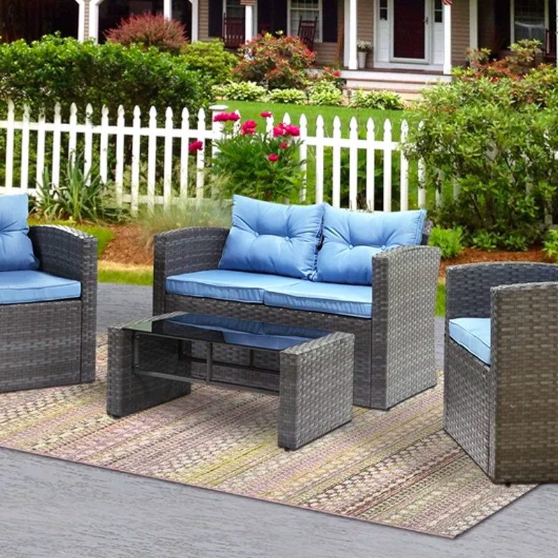 The Rawtenstall wicker patio set is a great addition to any patio.