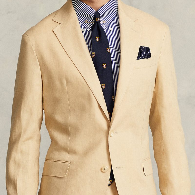 Man wearing khaki suit