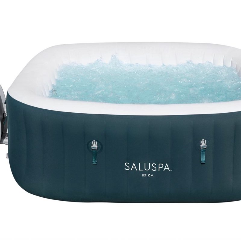 Treat yourself and your neighbors to a relaxing evening with the SaluSpa Ibiza AirJet six-person inflatable hot tub.
