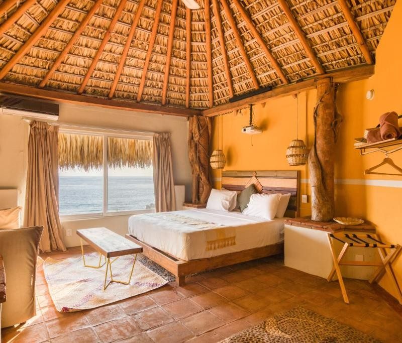 An interior view of a room at Selina Puerto Escondido.