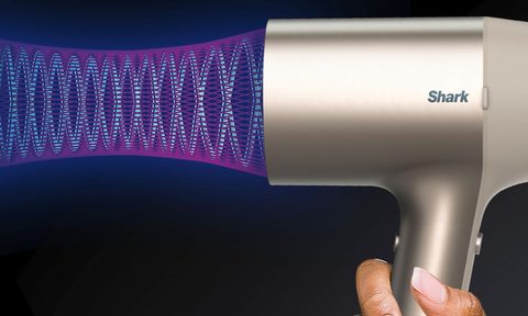 An illustration shows how the Shark HyperAir hair dryer works.