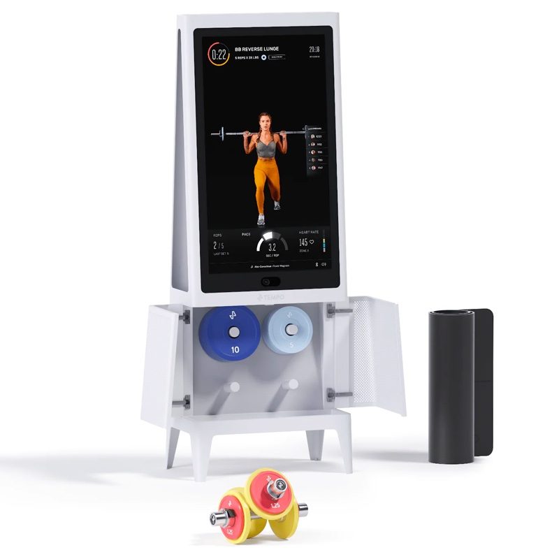 The Tempo Studio Starter Package fits nicely into any home gym.