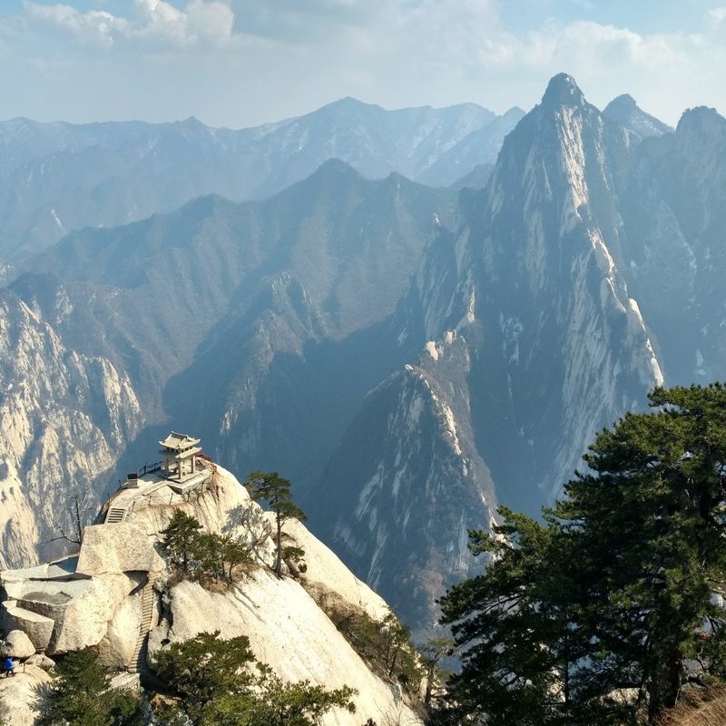 A view of the Chess Pavilion in Huashan, China