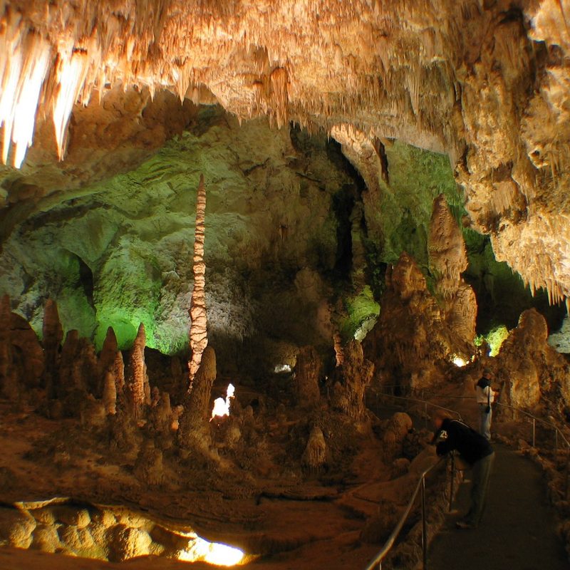 Inside the Carlsbad Caverns at Carlsbad Caverns National Park in New Mexico.