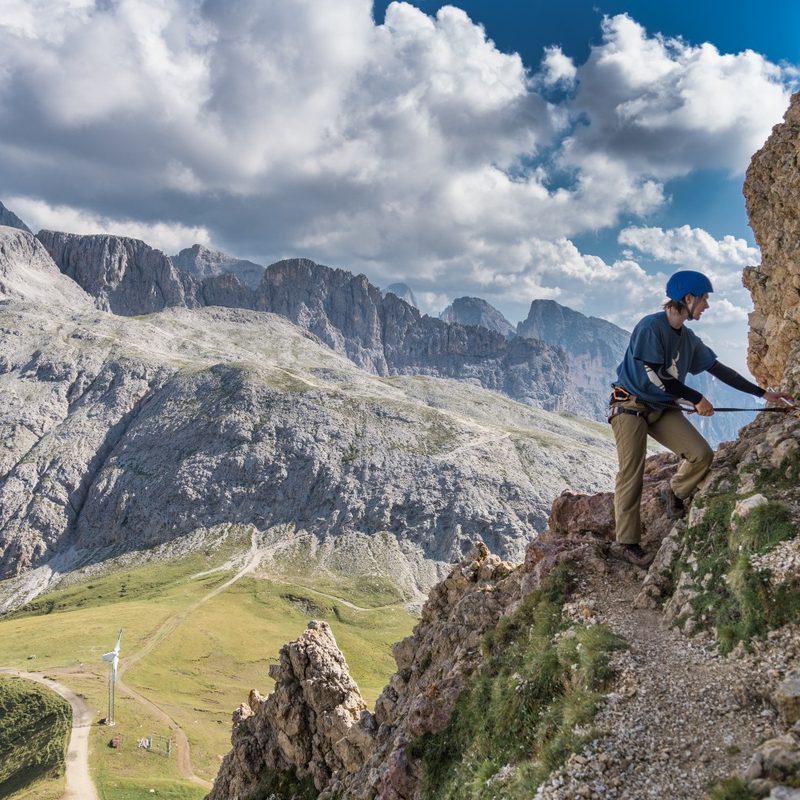 The Via Ferrata through the Dolomites in Northern Italy.