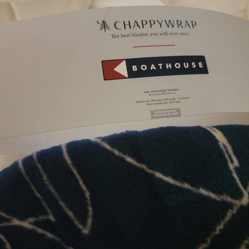 A glimpse of the ChappyWrap Water Resistant Outdoor Blanket in my home