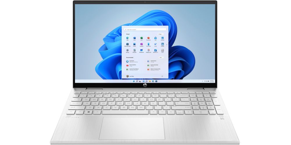 HP Pavilion x360 Convertible on a white background.