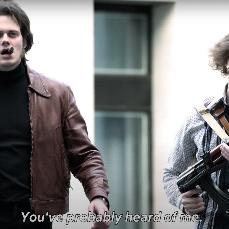 Bill Skarsgård (left) as Clark Odelssohn in Netflix's 'Clark.'