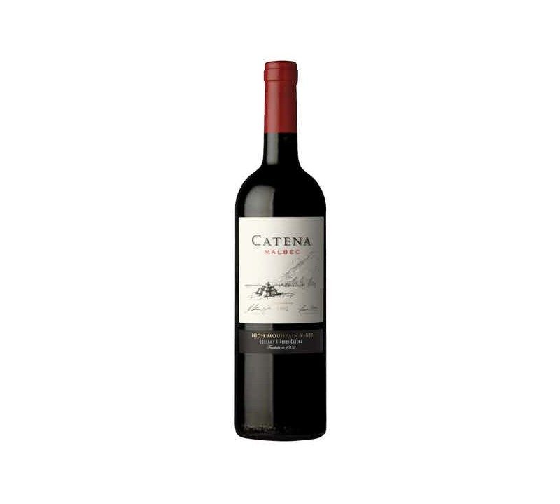 A bottle of Cantena Malbec.